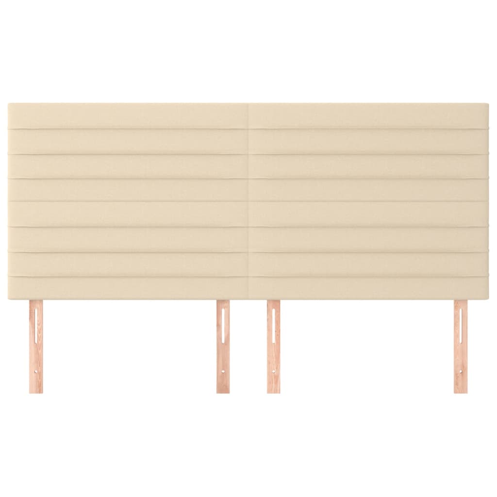 sengegavl cremefarvet 160x5x118/128 cm stof