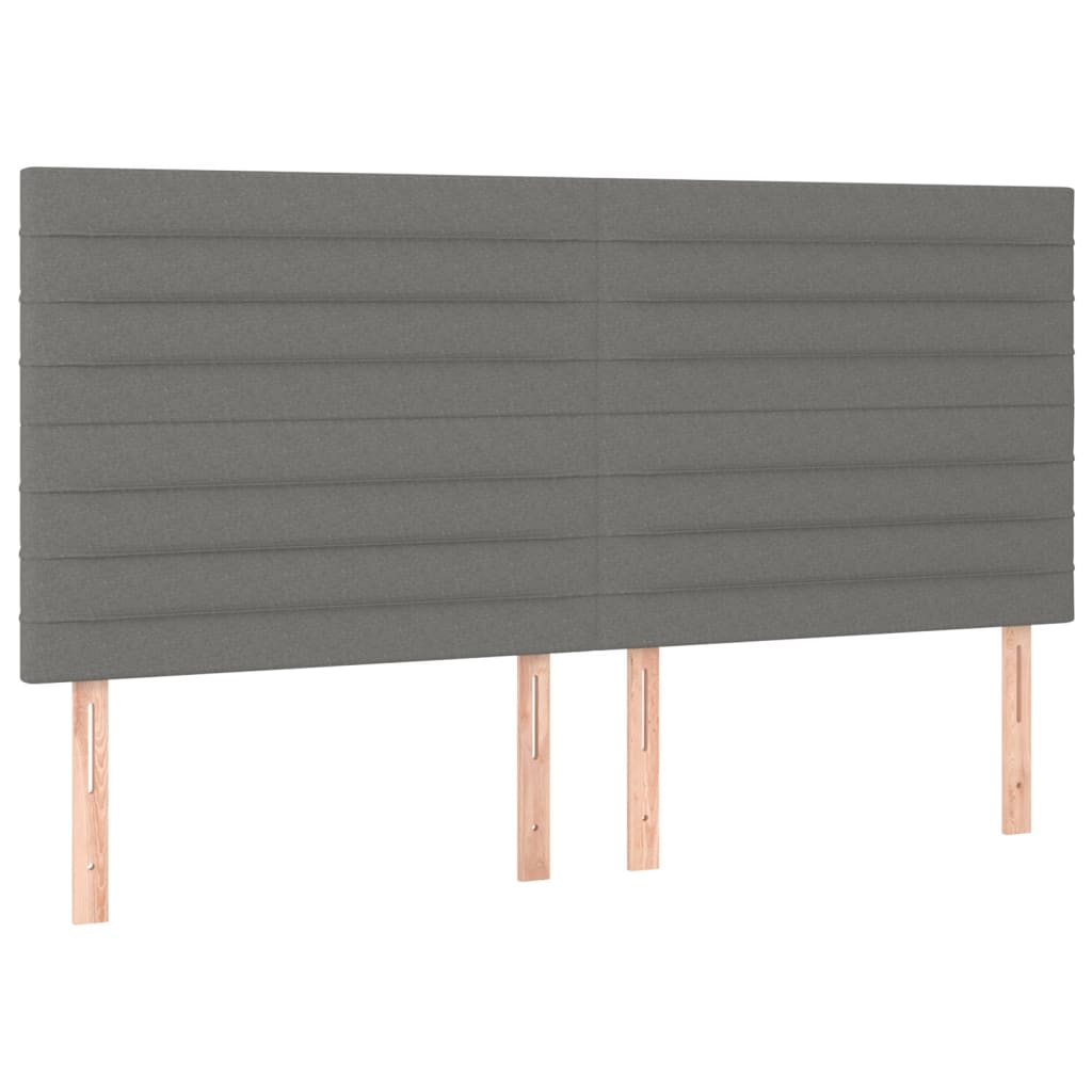 sengegavl mørkegrå 180x5x118/128 cm stof