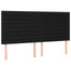 sengegavl sort 180x5x118/128 cm stof