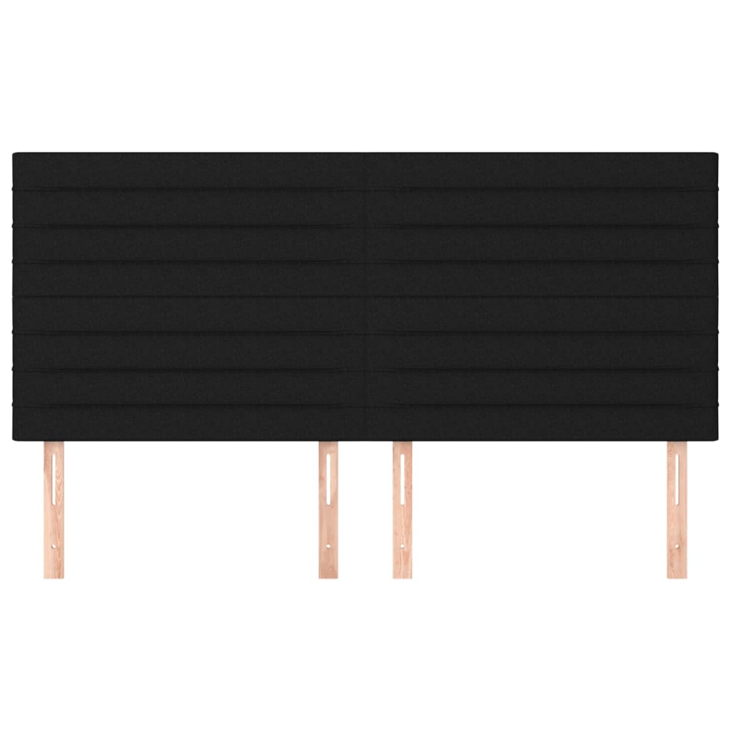 sengegavl sort 180x5x118/128 cm stof