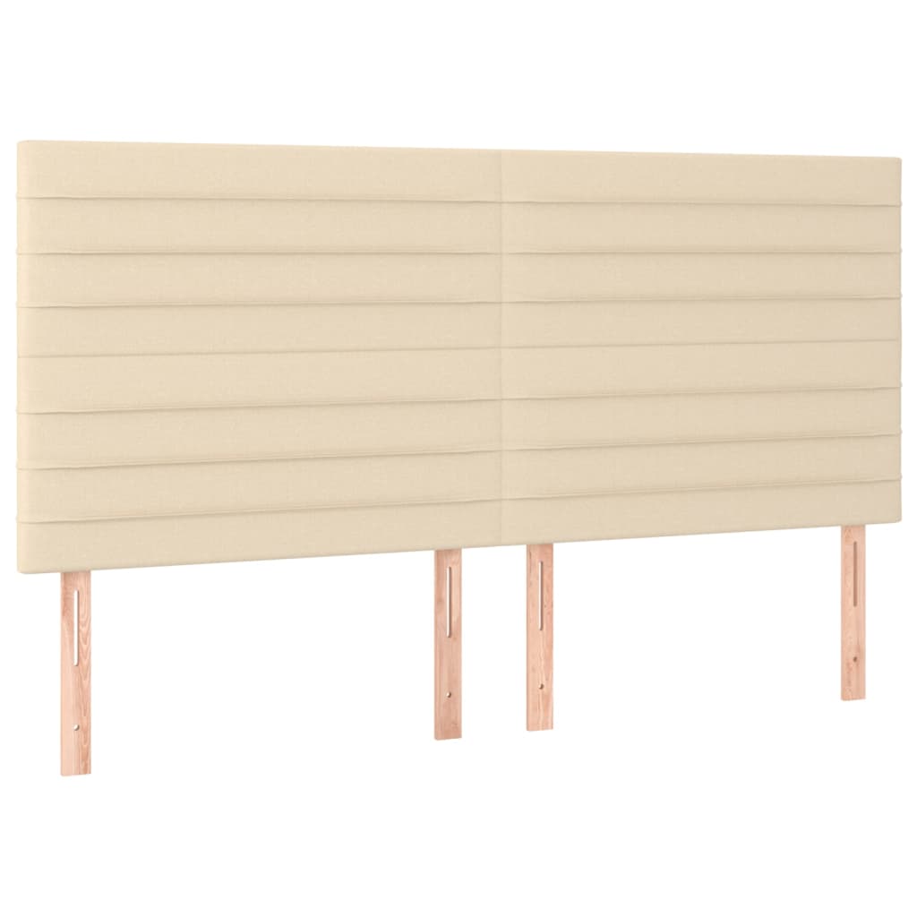 sengegavl cremefarvet 180x5x118/128 cm stof