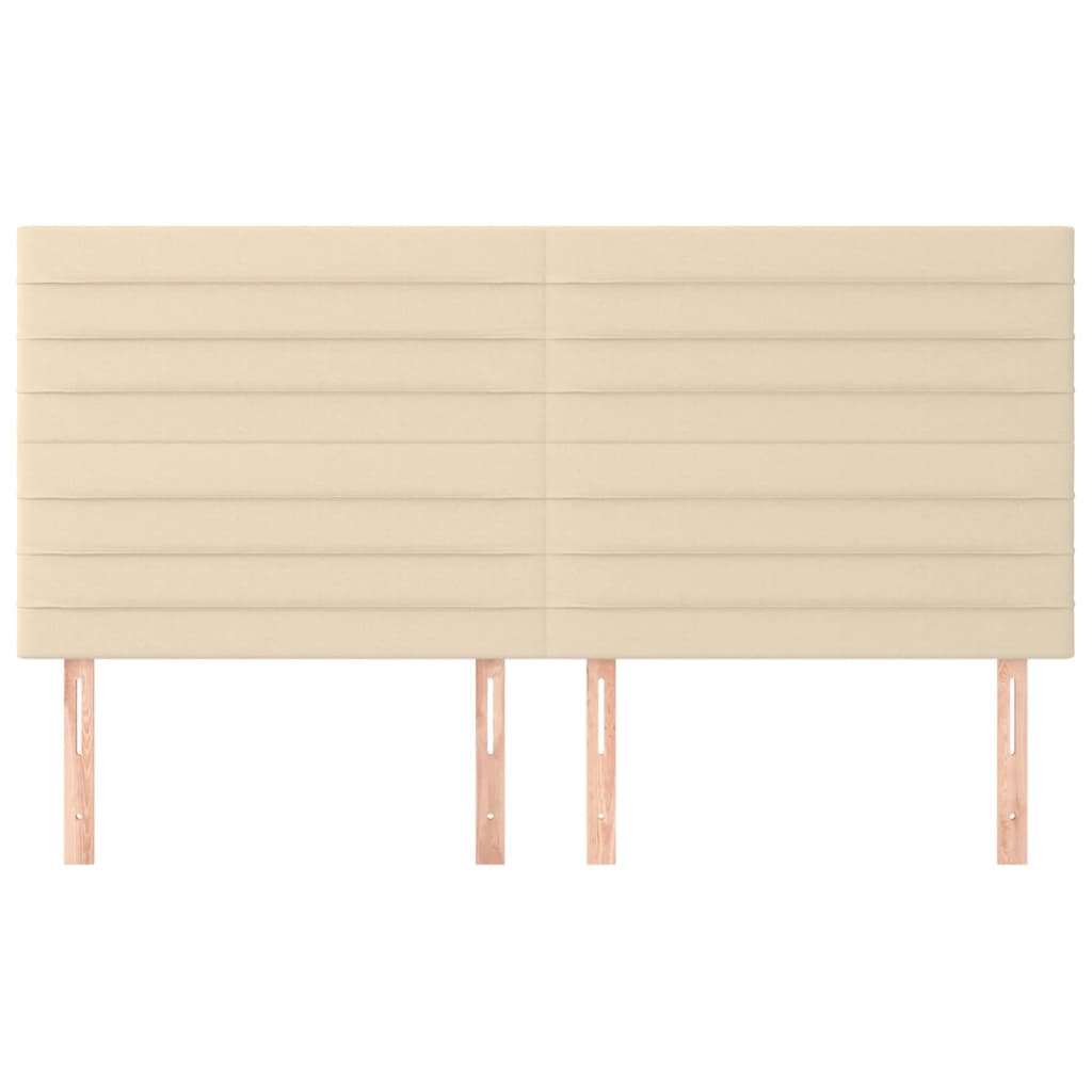 sengegavl cremefarvet 180x5x118/128 cm stof