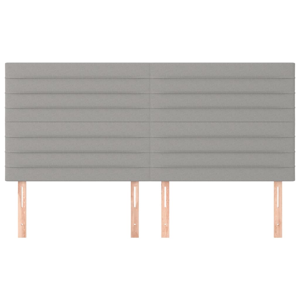 sengegavl lysegrå 200x5x118/128 cm stof