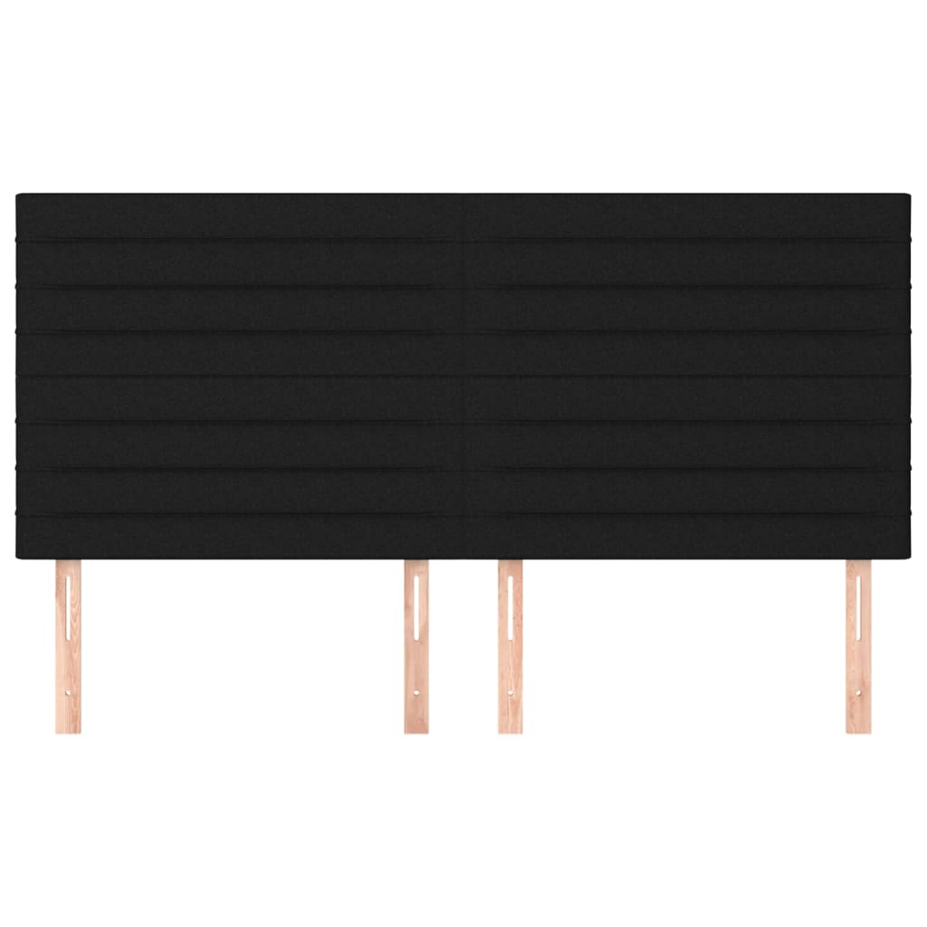 sengegavl sort 200x5x118/128 cm stof