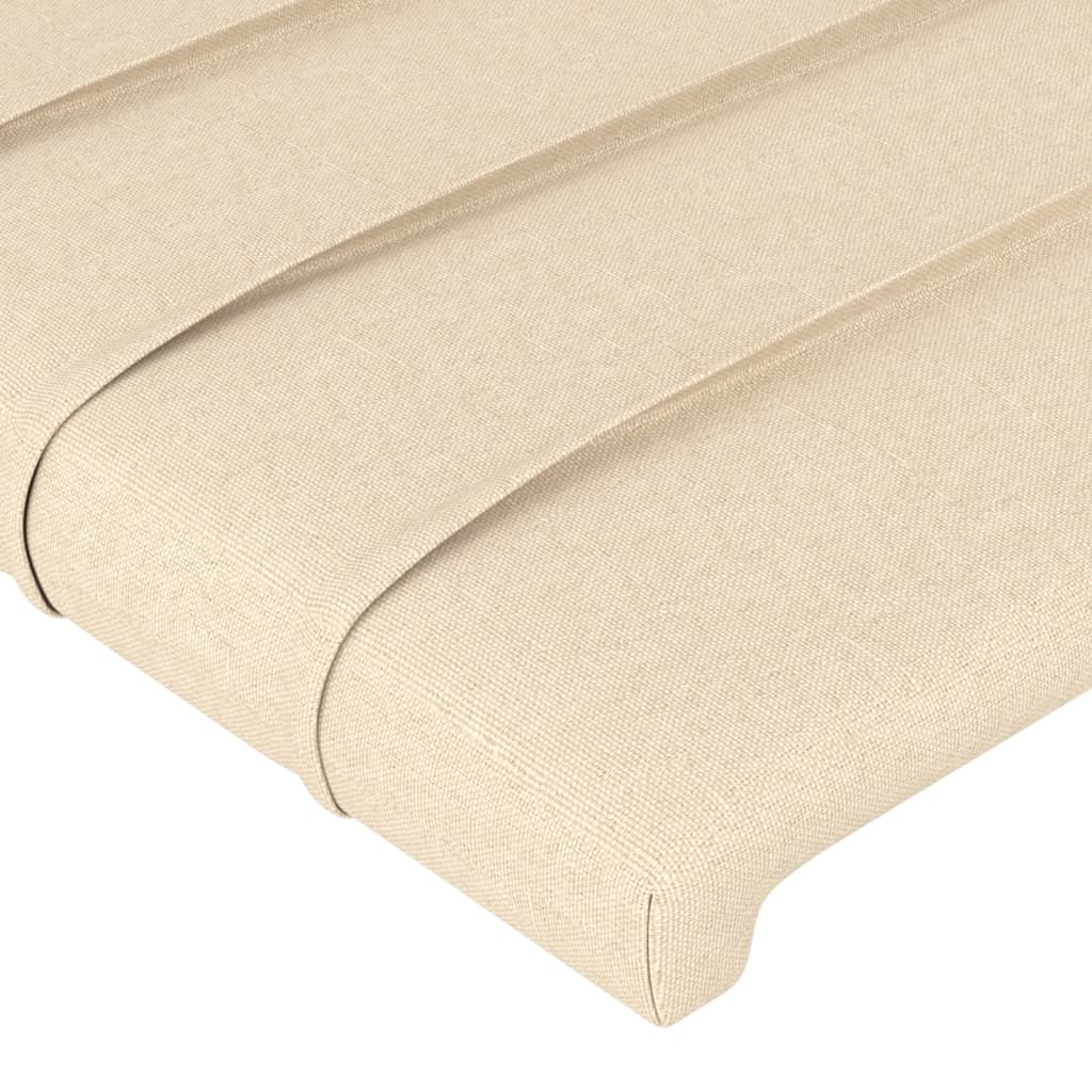 sengegavl cremefarvet 200x5x118/128 cm stof