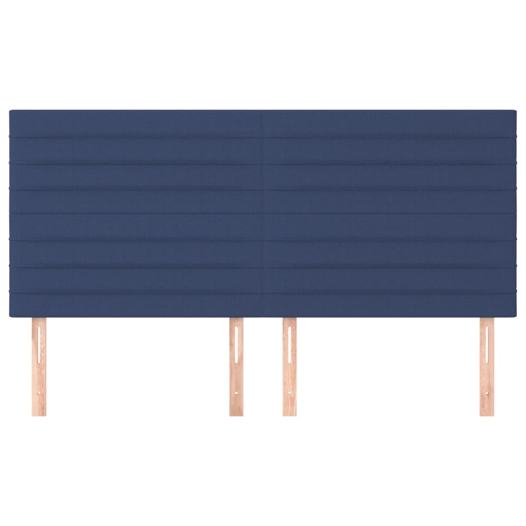 sengegavl blå 200x5x118/128 cm stof