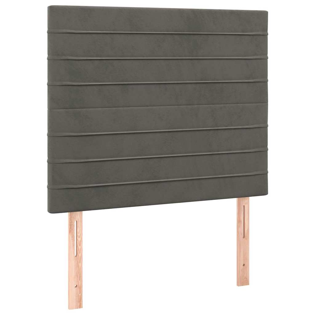 sengegavl mørkegrå 80x5x118/128 cm fløjl