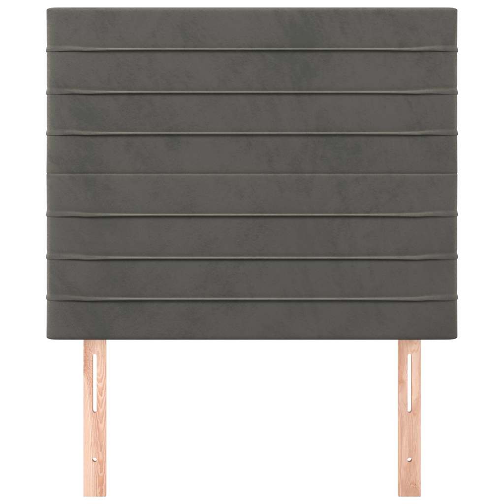 sengegavl mørkegrå 80x5x118/128 cm fløjl