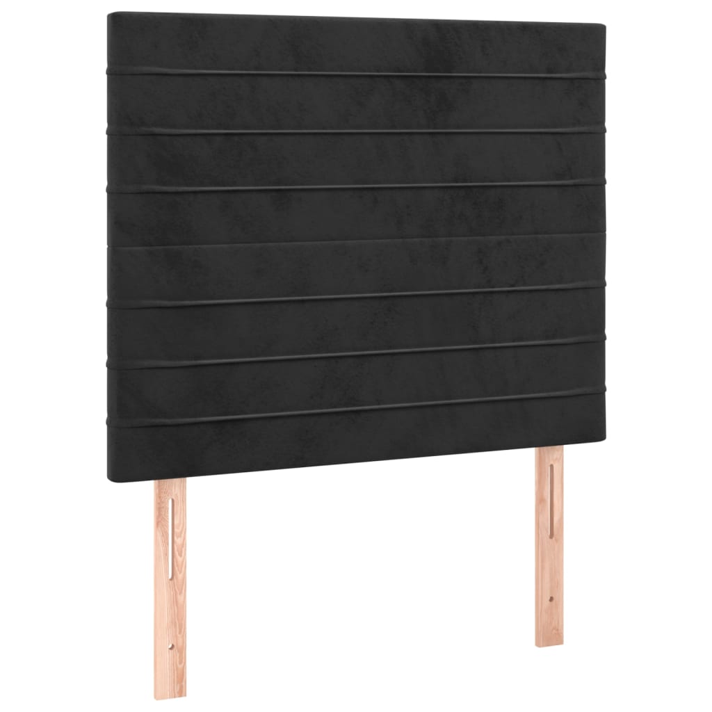 sengegavl sort 80x5x118/128 cm fløjl
