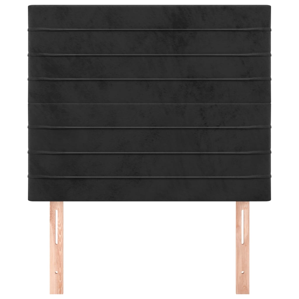 sengegavl sort 80x5x118/128 cm fløjl