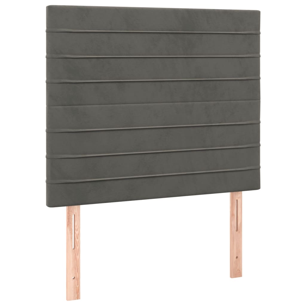 sengegavl mørkegrå 90x5x118/128 cm fløjl