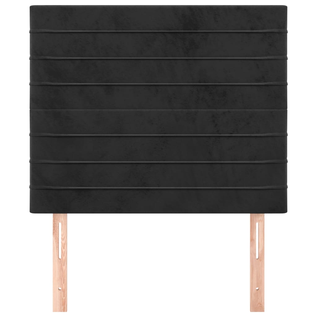 sengegavl sort 90x5x118/128 cm fløjl