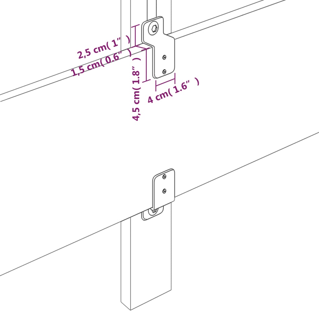 sengegavl lyserød 90x5x118/128 cm fløjl