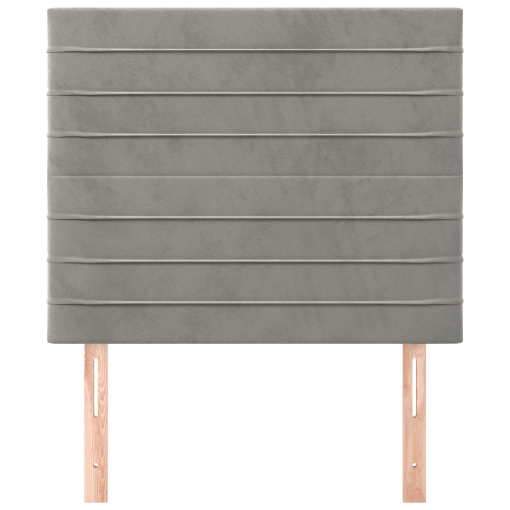 sengegavl lysegrå 100x5x118/128 cm fløjl