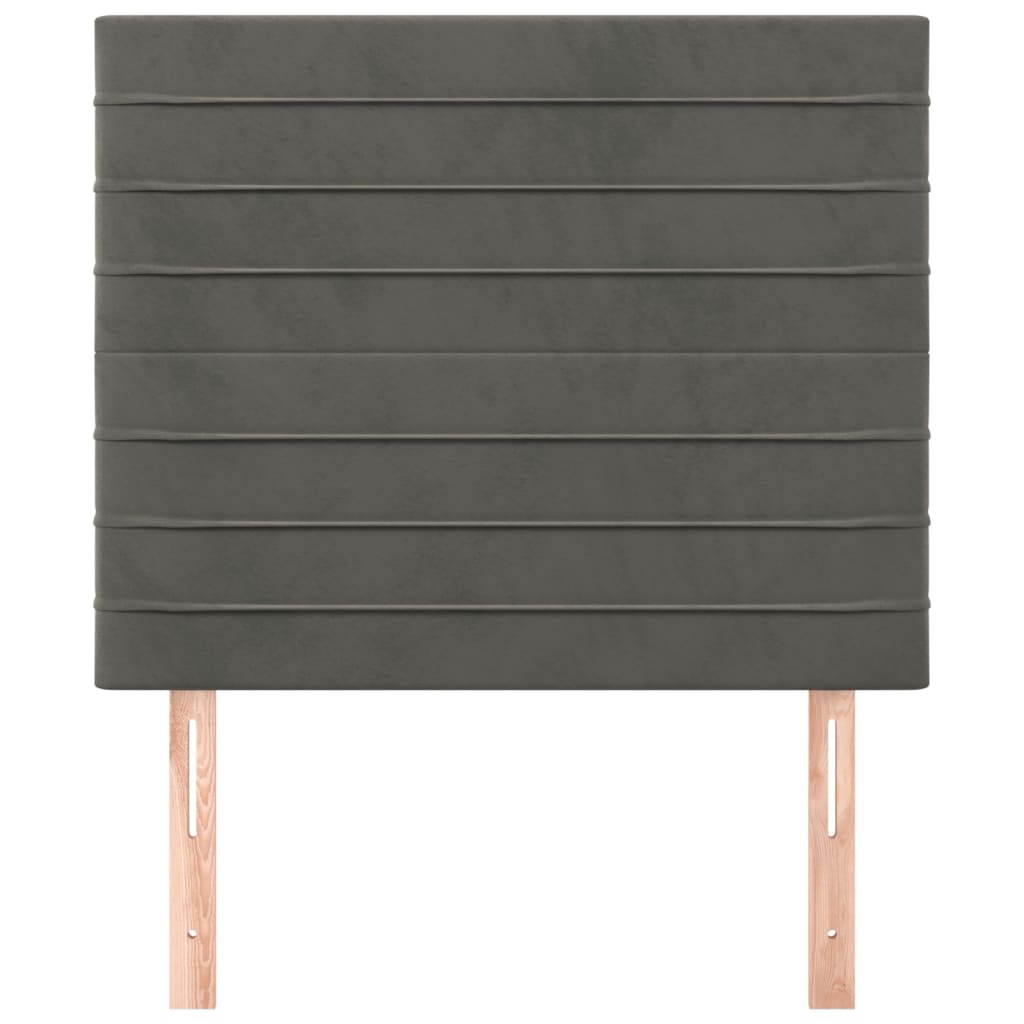 sengegavl mørkegrå 100x5x118/128 cm fløjl
