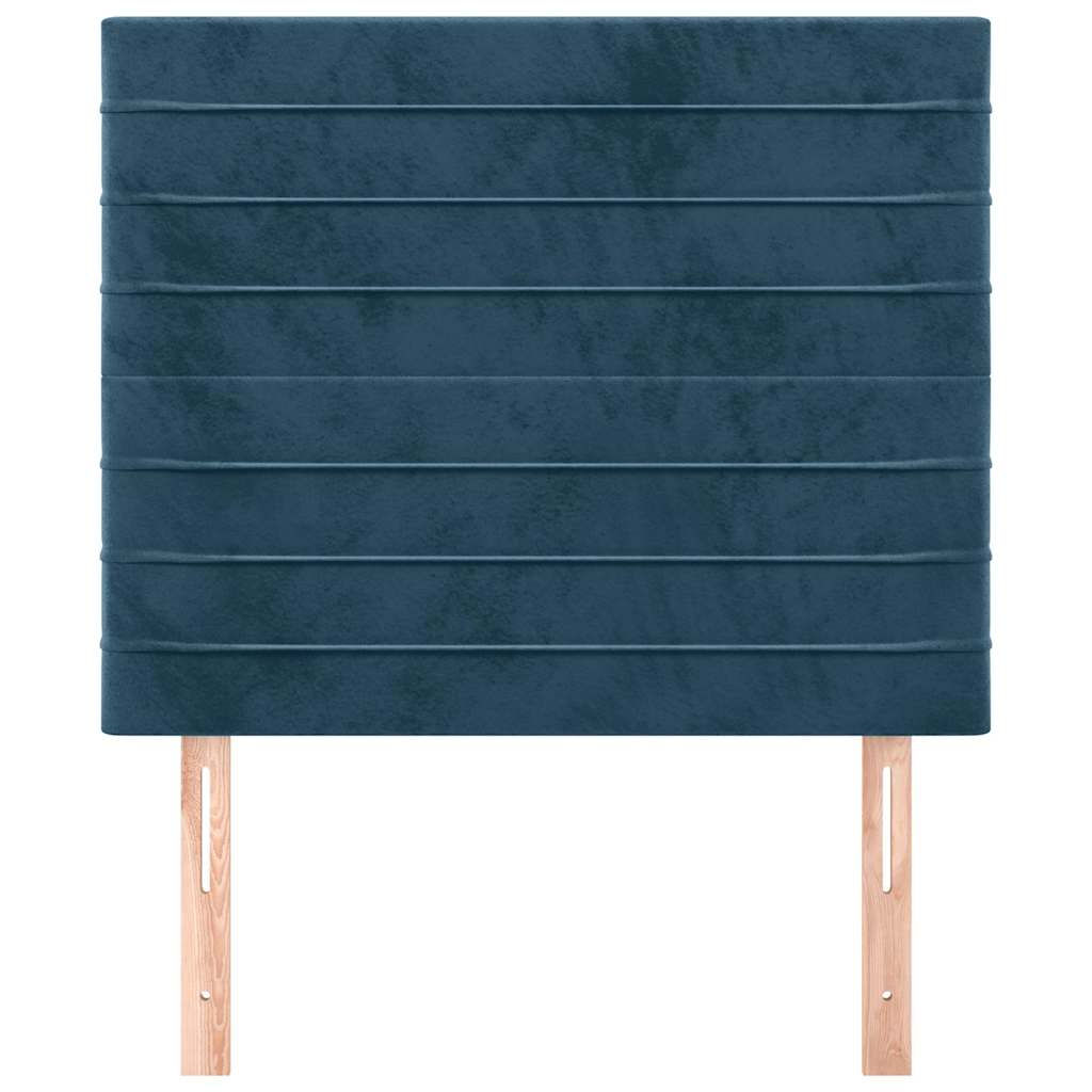 sengegavl mørkeblå 100x5x118/128 cm fløjl
