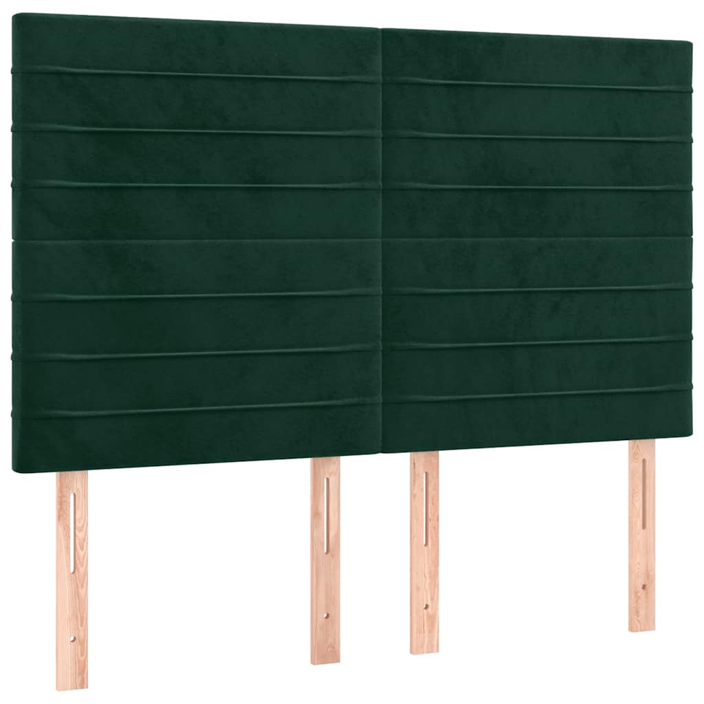 sengegavl mørkegrøn 144x5x118/128 cm fløjl