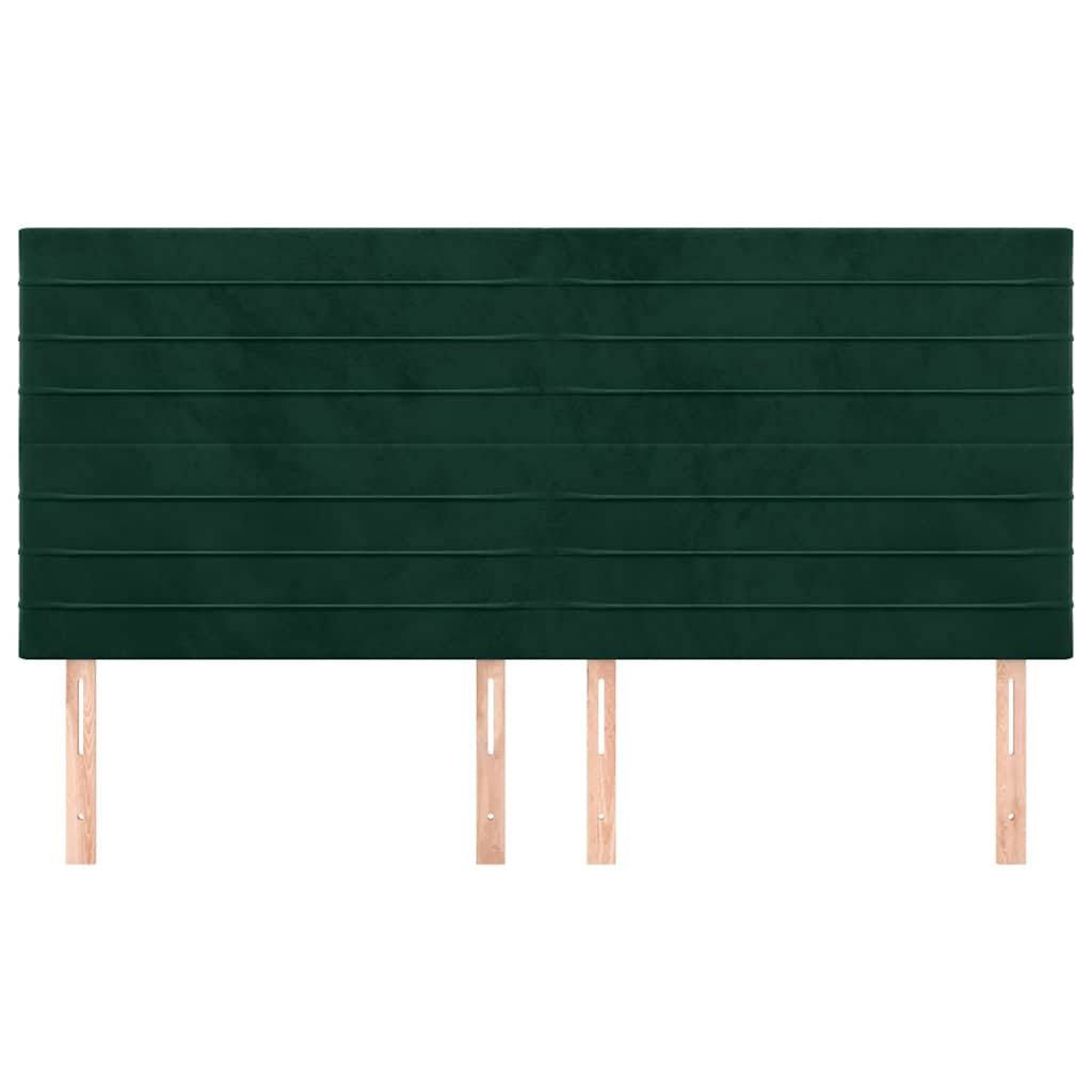 sengegavl mørkegrøn 160x5x118/128 cm fløjl