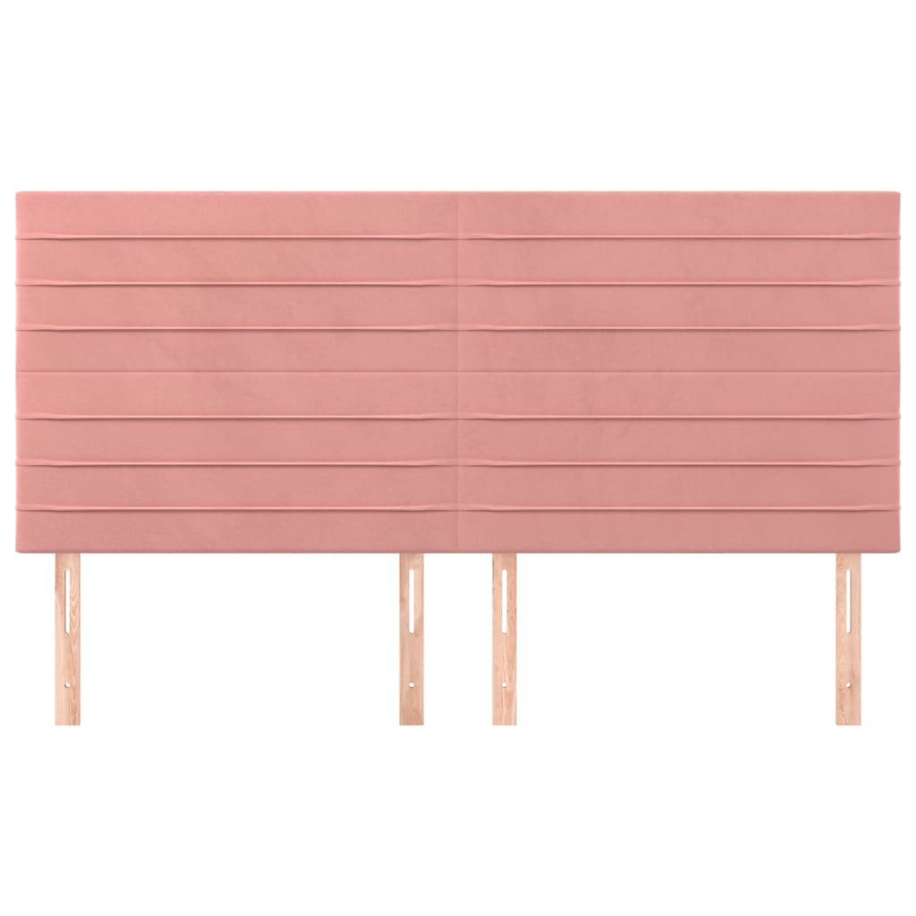 sengegavl lyserød 160x5x118/128 cm fløjl