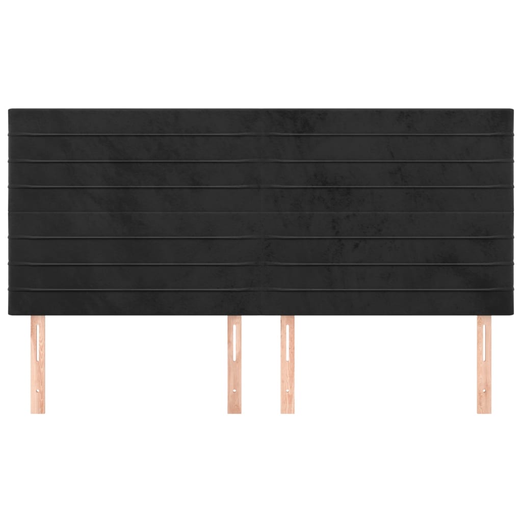 sengegavl sort 180x5x118/128 cm fløjl