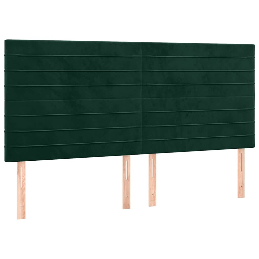 sengegavl mørkegrøn 180x5x118/128 cm fløjl