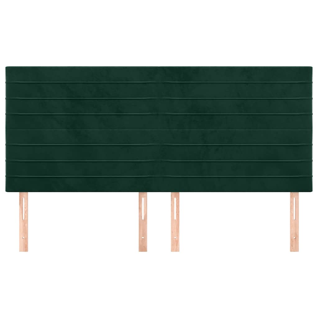 sengegavl mørkegrøn 180x5x118/128 cm fløjl
