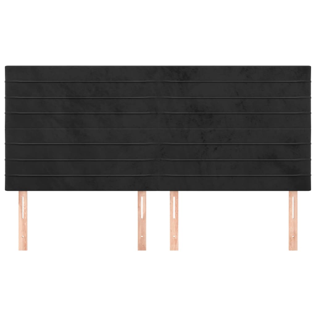 sengegavl sort 200x5x118/128 cm fløjl
