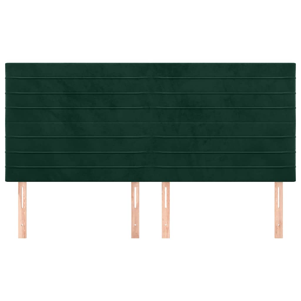 sengegavl mørkegrøn 200x5x118/128 cm fløjl