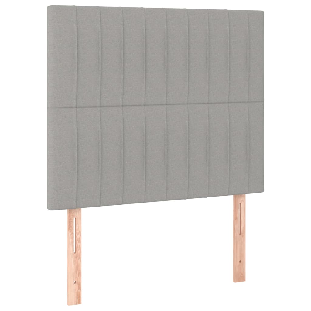 sengegavl lysegrå 80x5x118/128 cm stof