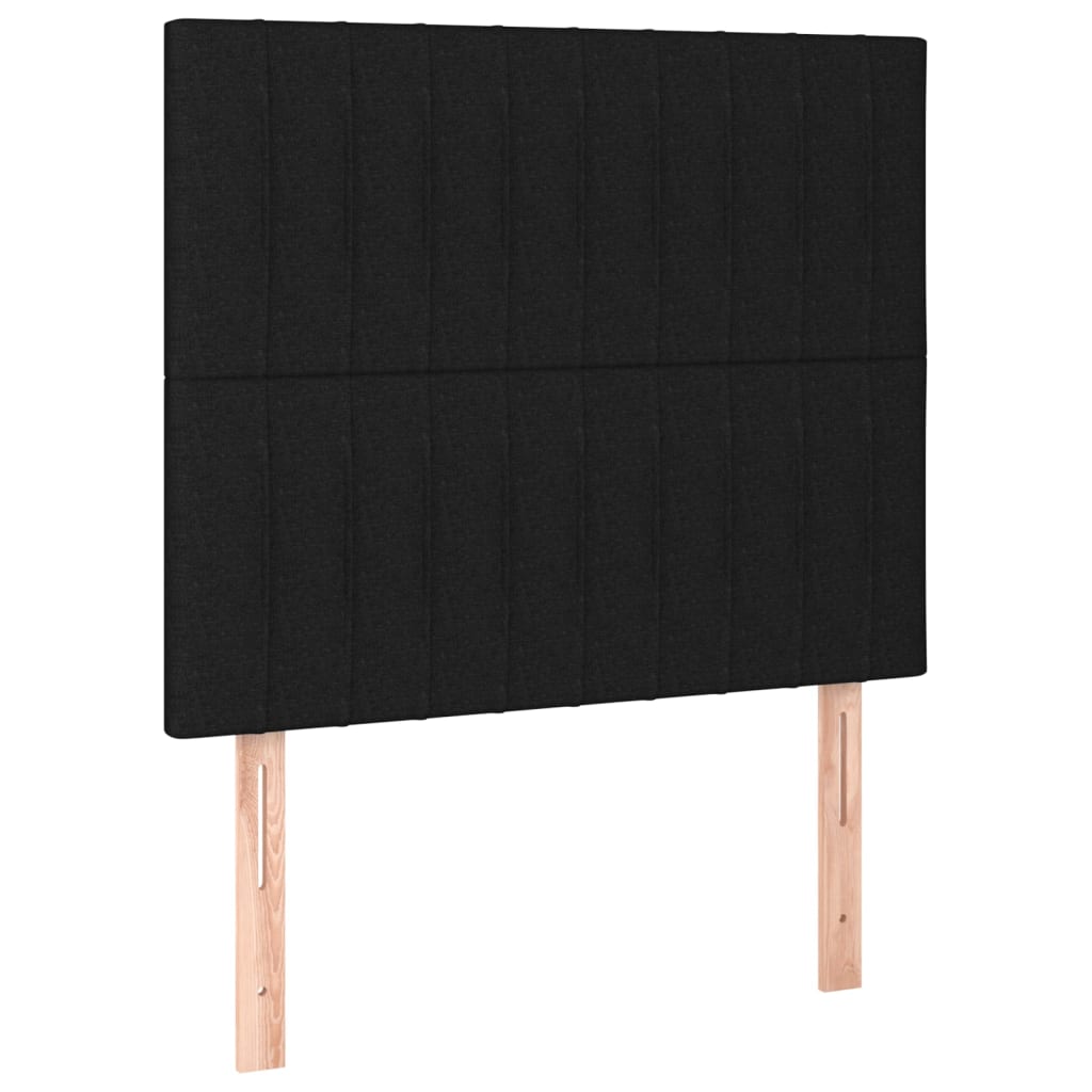 sengegavl sort 80x5x118/128 cm stof
