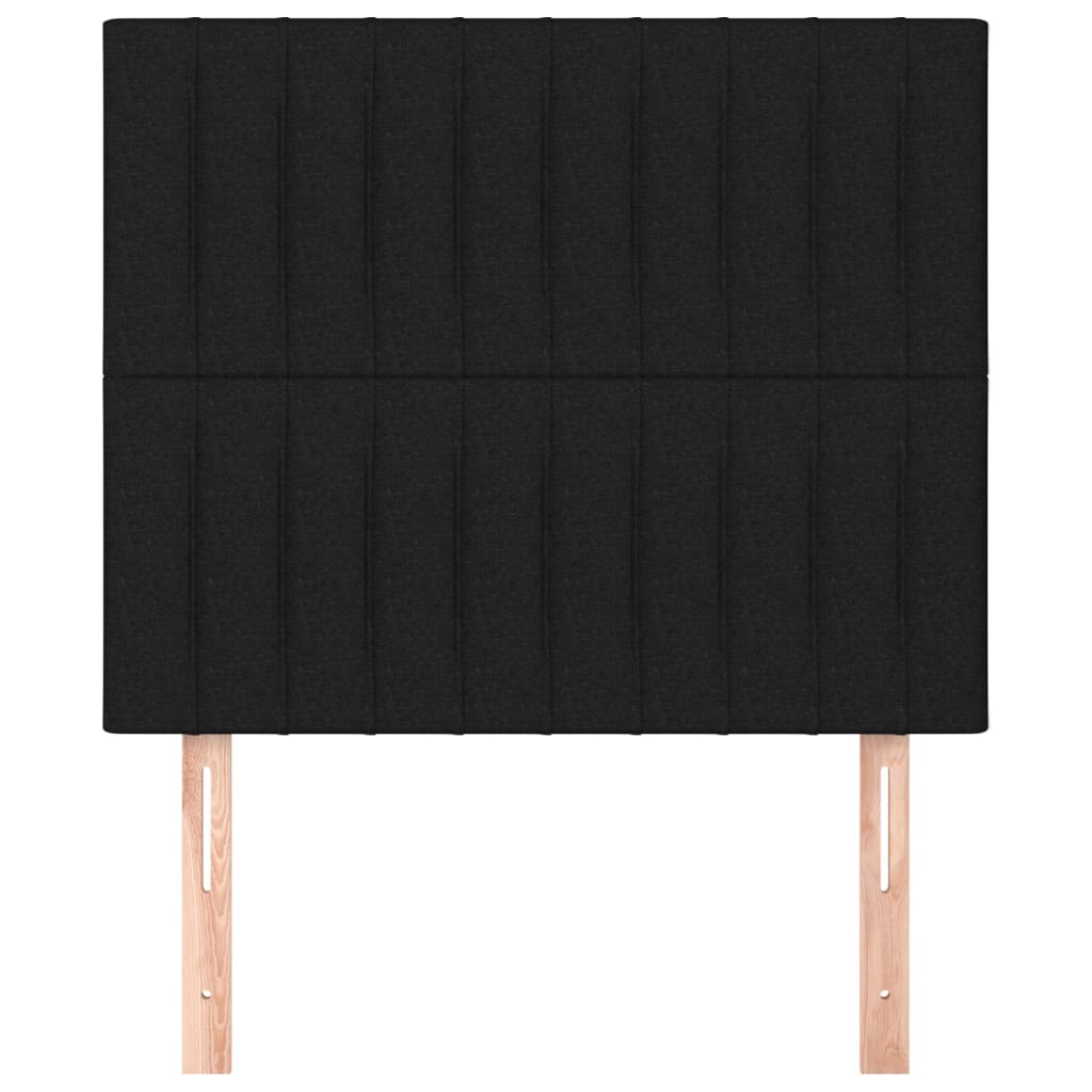 sengegavl sort 80x5x118/128 cm stof