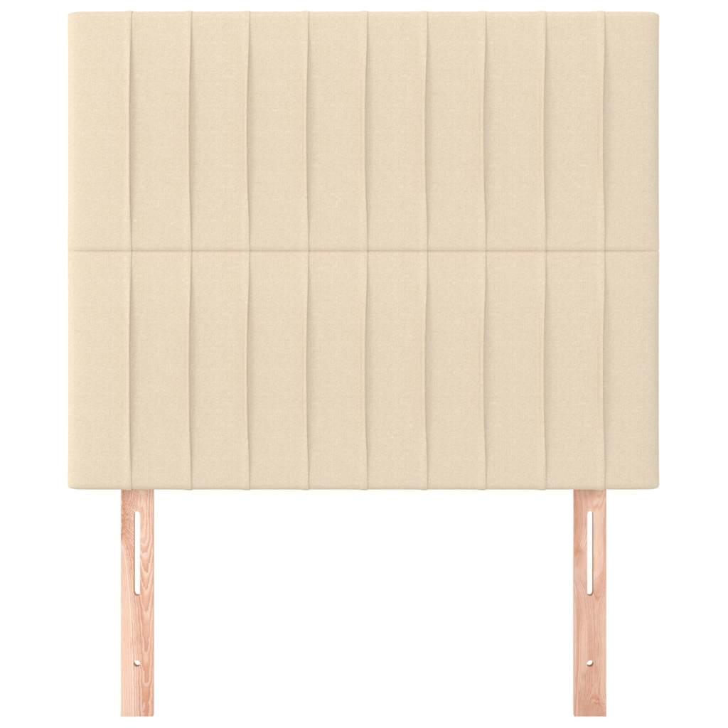 sengegavl cremefarvet 80x5x118/128 cm stof