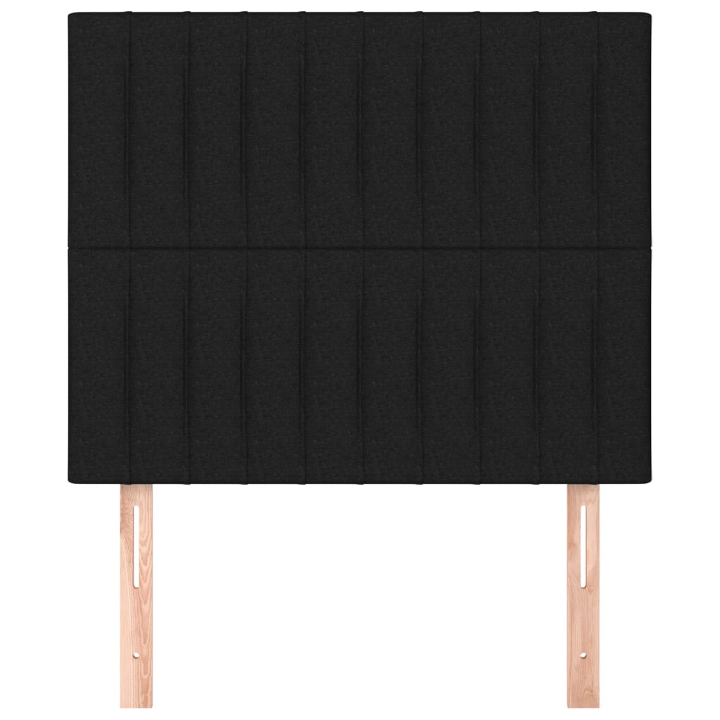 sengegavl sort 90x5x118/128 cm stof