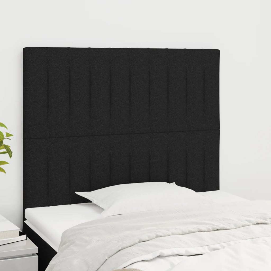 sengegavl sort 90x5x118/128 cm stof