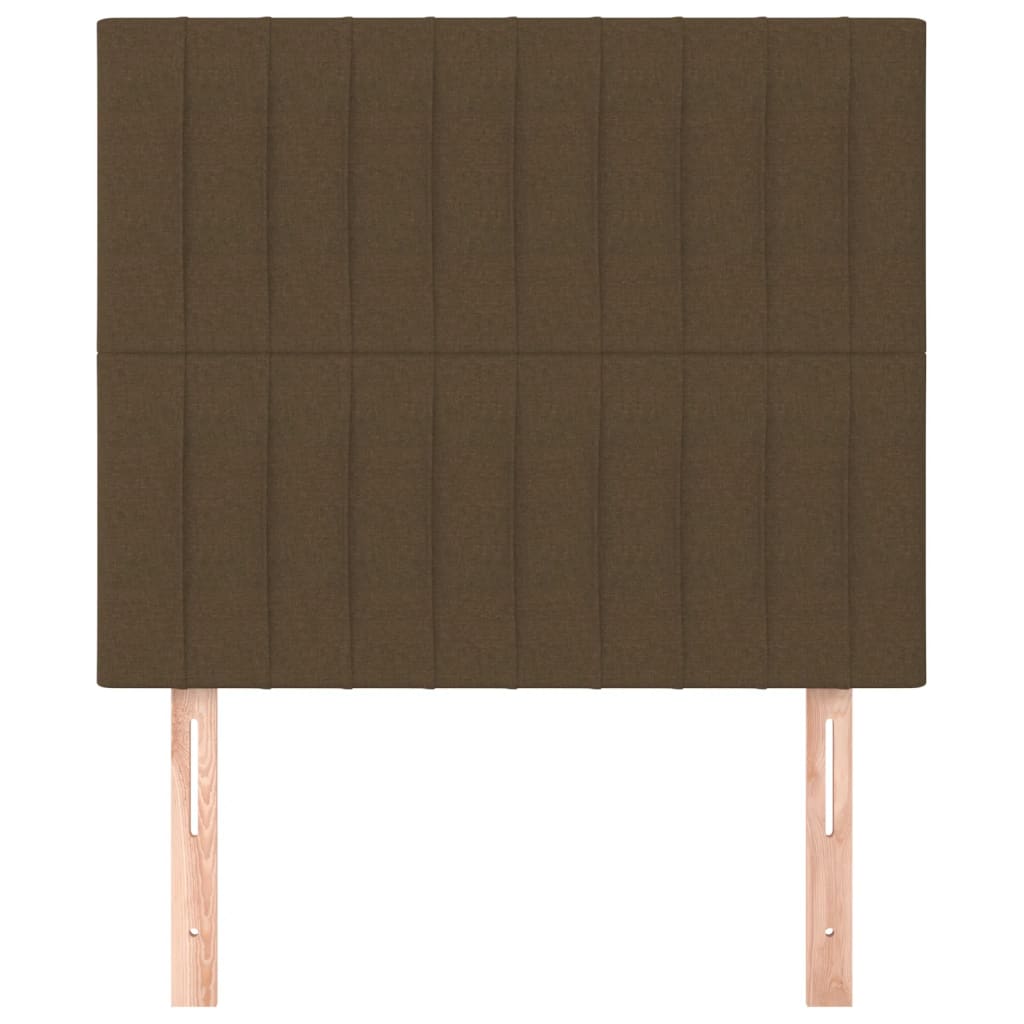 sengegavl mørkebrun 90x5x118/128 cm stof