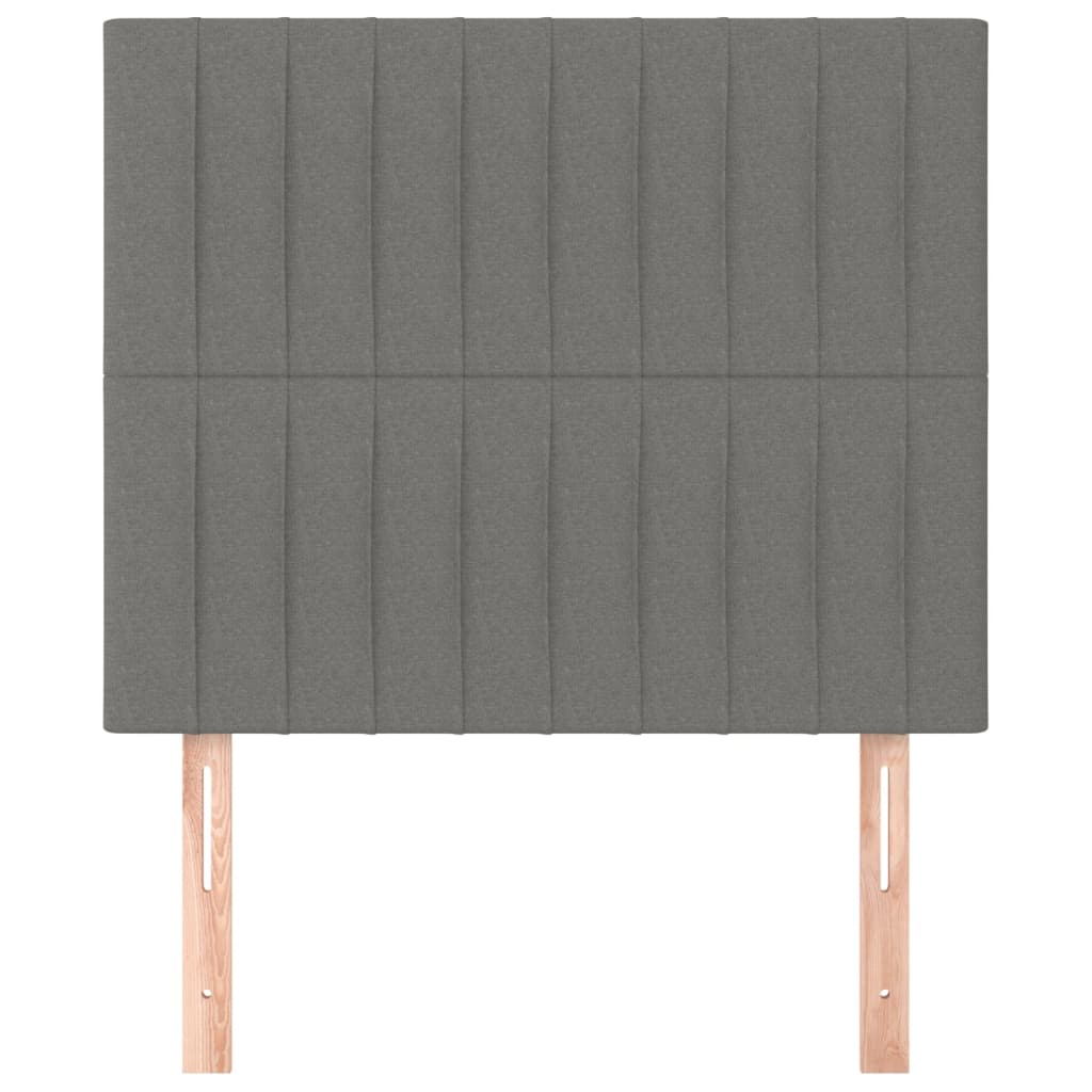sengegavl mørkegrå 100x5x118/128 cm stof