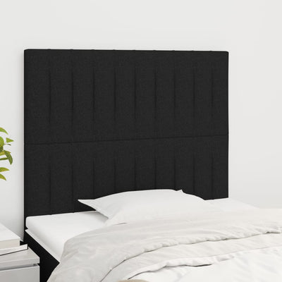 sengegavl sort 100x5x118/128 cm stof