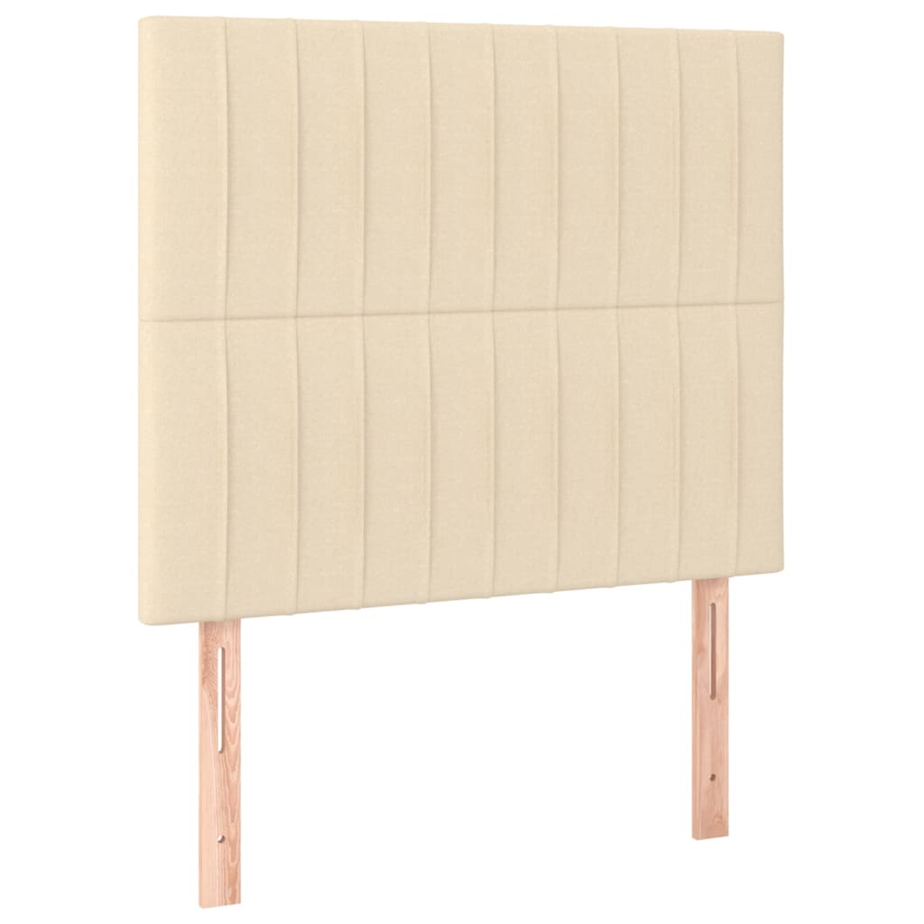 sengegavl cremefarvet 100x5x118/128 cm stof