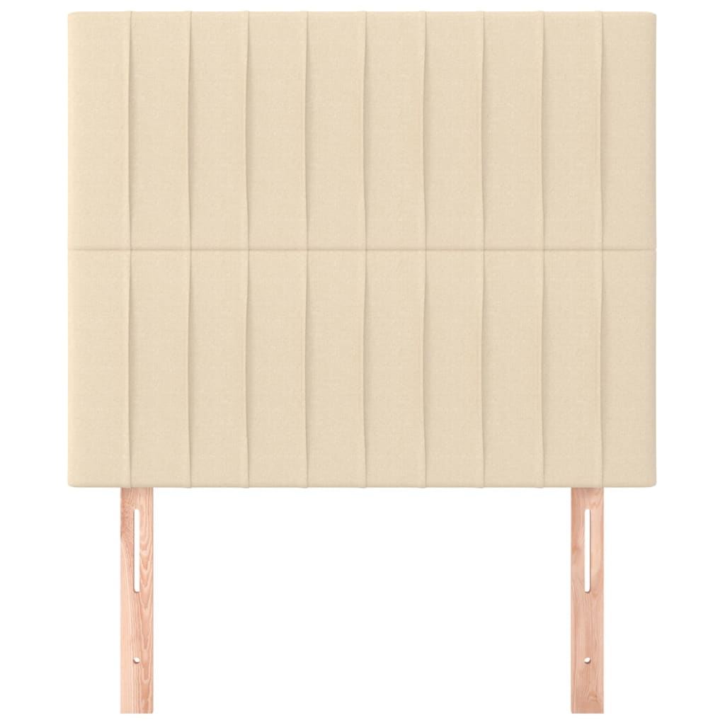 sengegavl cremefarvet 100x5x118/128 cm stof