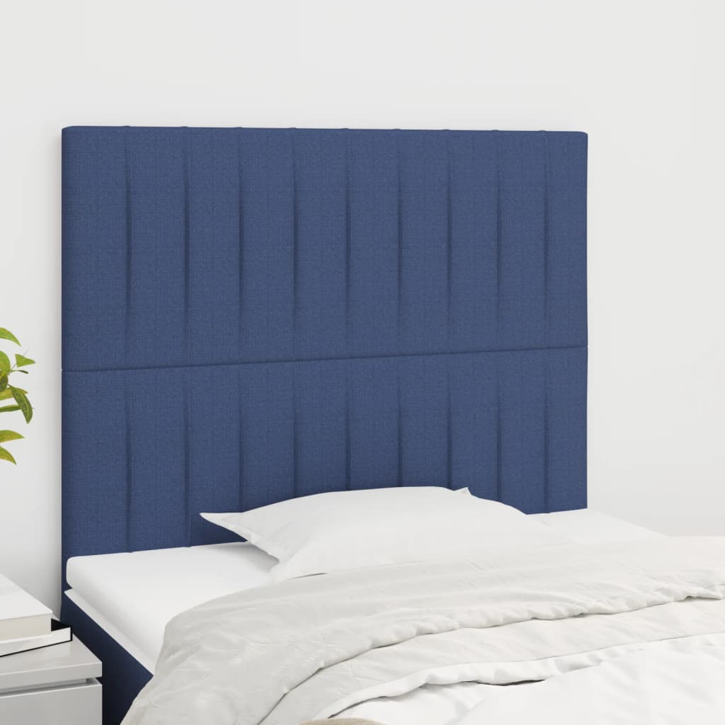 sengegavl blå 100x5x118/128 cm stof