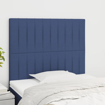 sengegavl blå 100x5x118/128 cm stof