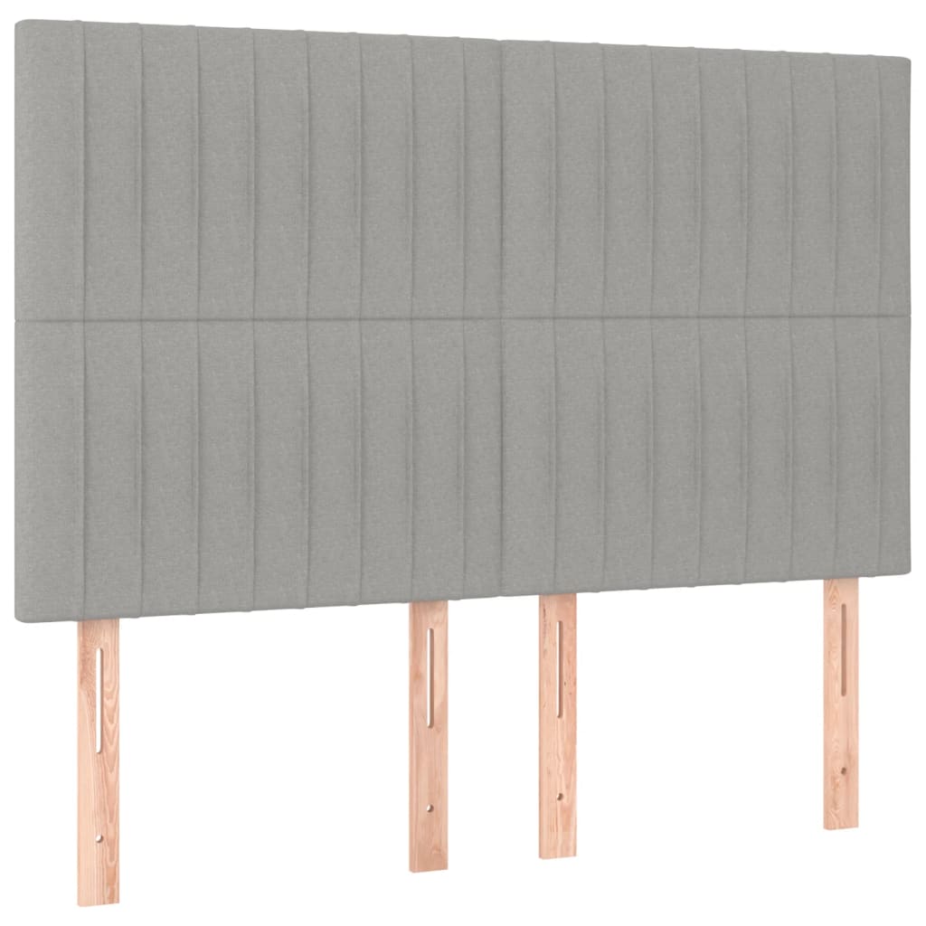 sengegavl lysegrå 144x5x118/128 cm stof