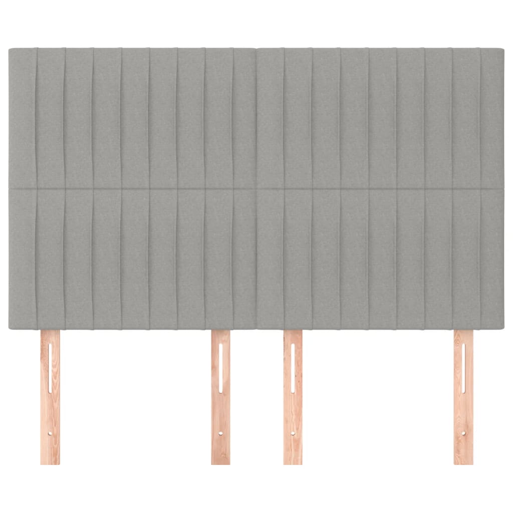 sengegavl lysegrå 144x5x118/128 cm stof