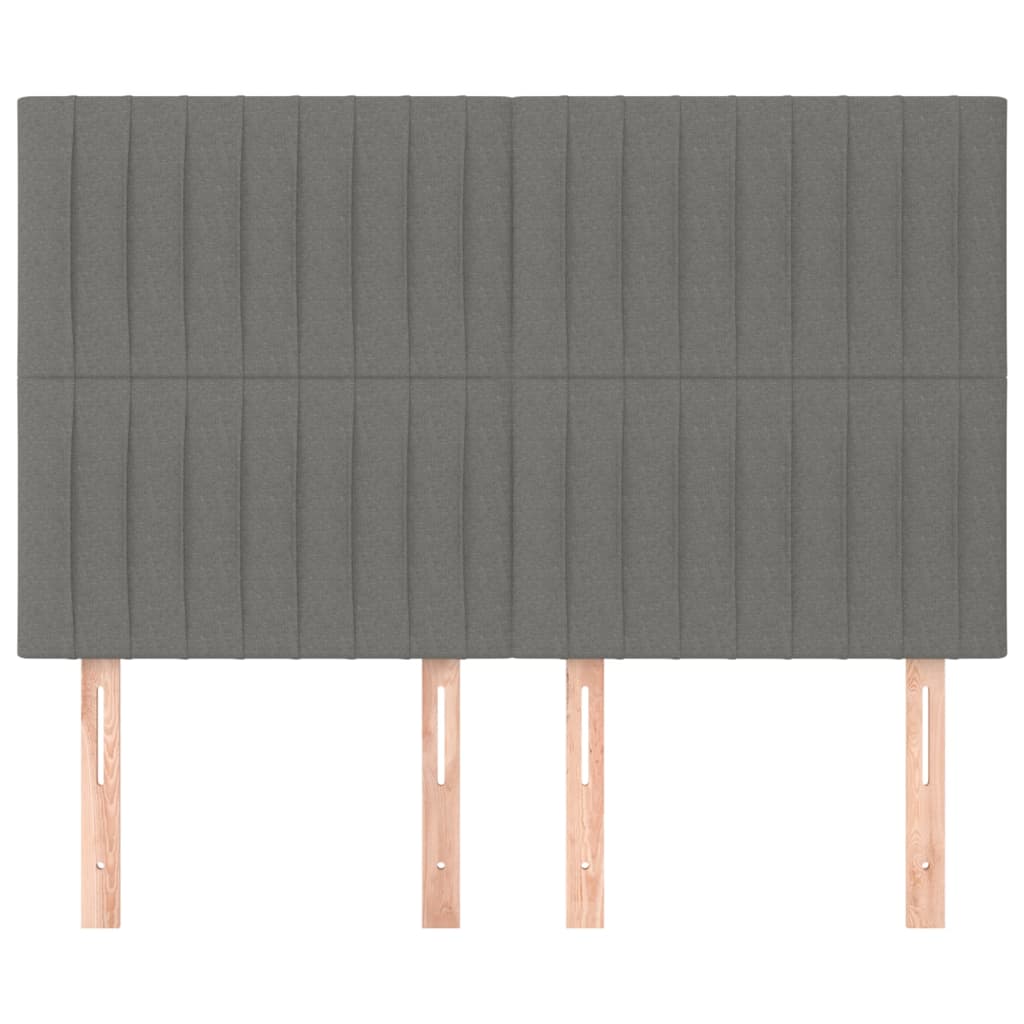 sengegavl mørkegrå 144x5x118/128 cm stof