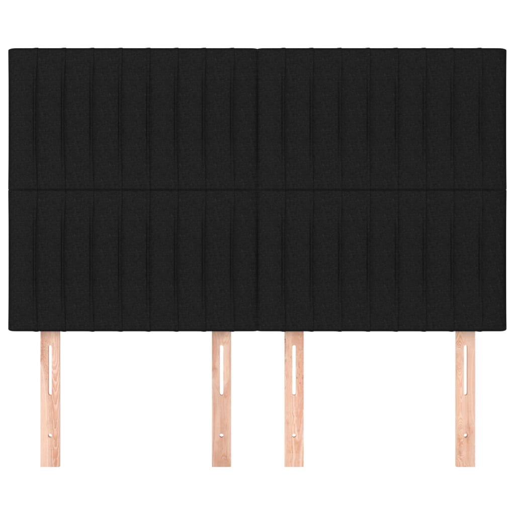 sengegavl sort 144x5x118/128 cm stof
