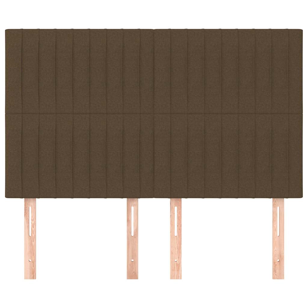 sengegavl mørkebrun 144x5x118/128 cm stof