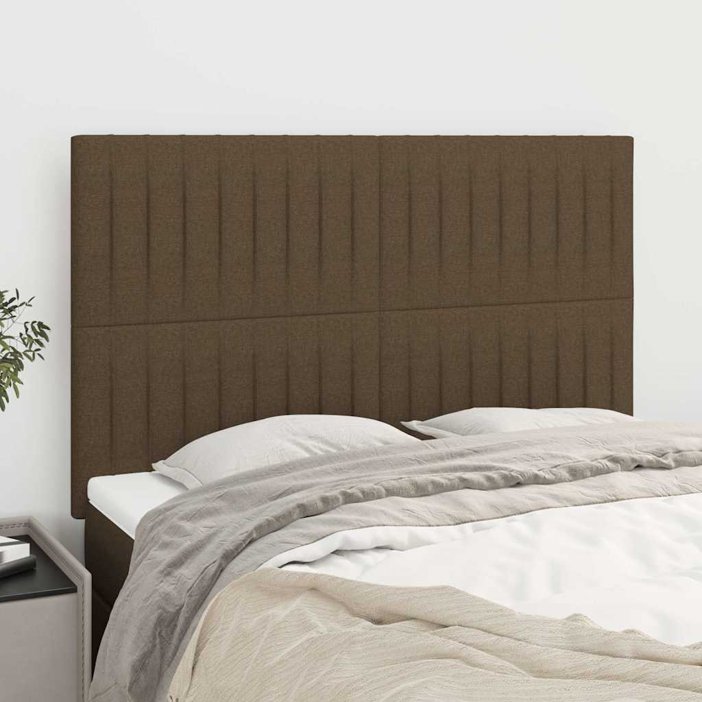 sengegavl mørkebrun 144x5x118/128 cm stof