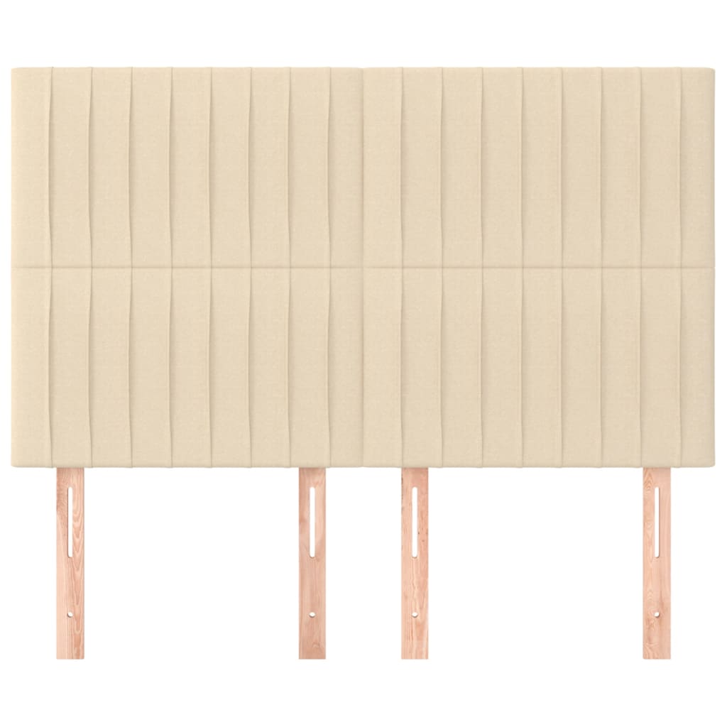 sengegavl cremefarvet 144x5x118/128 cm stof
