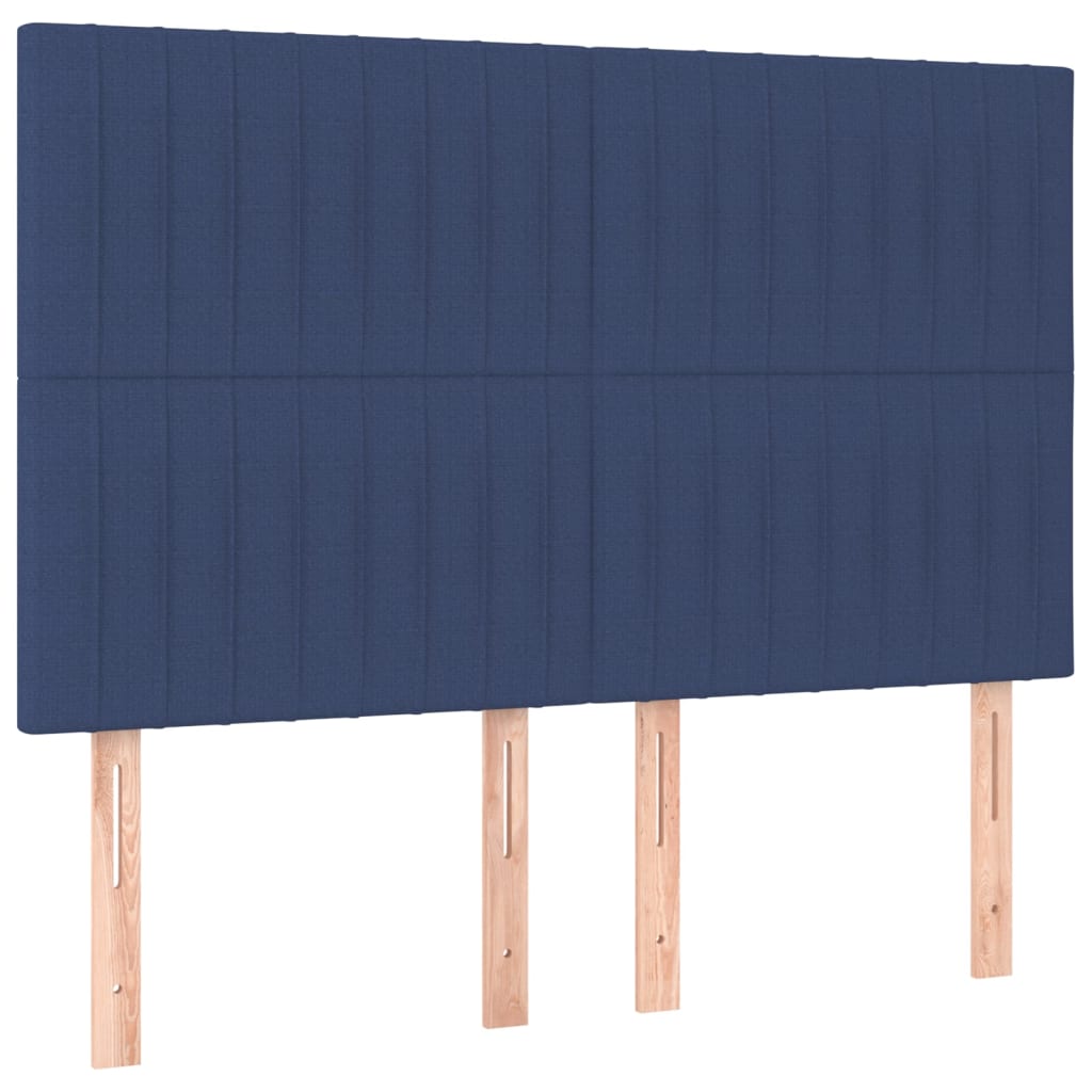 sengegavl blå 144x5x118/128 cm stof