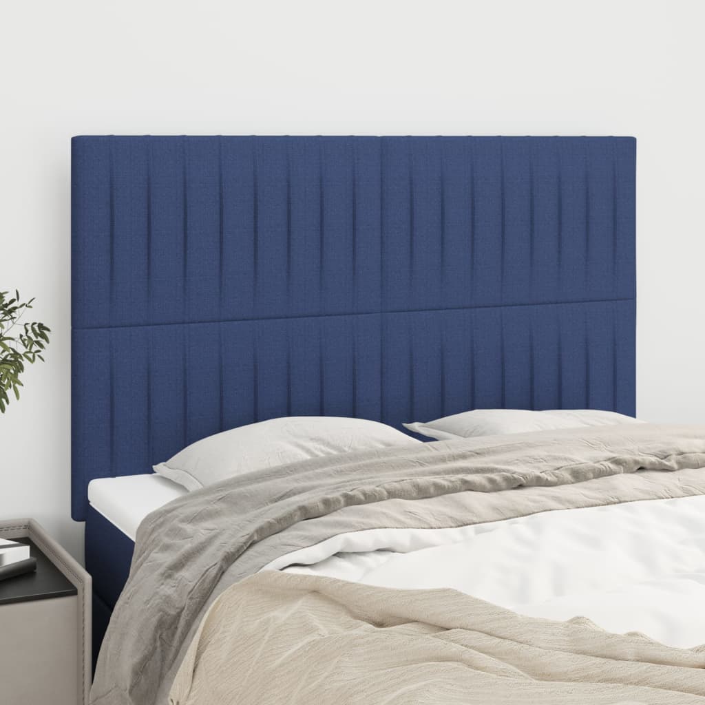 sengegavl blå 144x5x118/128 cm stof